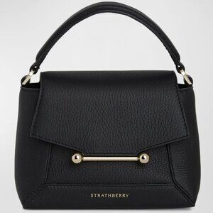 STRATHBERRY Mosaic Nano Leather Top-Handle Bag Gold Black Crossbody